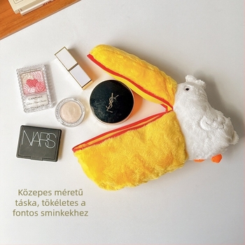 Mini plüss kocka táska utazáshoz – többfunkciós CD-tároló, kedves rajzfilmszerű stílus, modell H179000