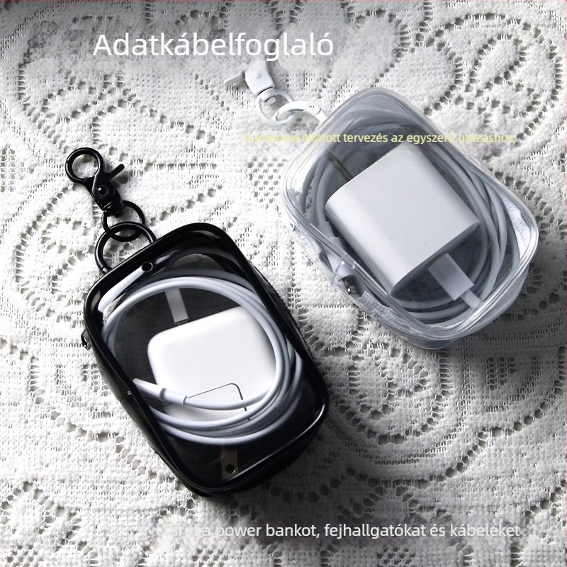 Adatkábel-tároló táska – hengeres PE szervező utazásokhoz és irodai kellékekhez