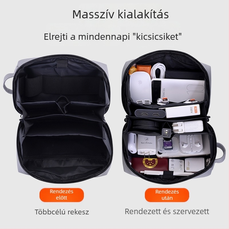 Hordozható adatkábeles tároló táska, nagy kapacitás, vízálló, strapabíró, többfunkciós, modell 5016