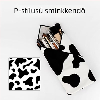 Személyre szabott patchwork anyagból készült sminktáska, öntapadós rekeszekkel, hordozható rendező kozmetikumokhoz és apró tárgyakhoz.