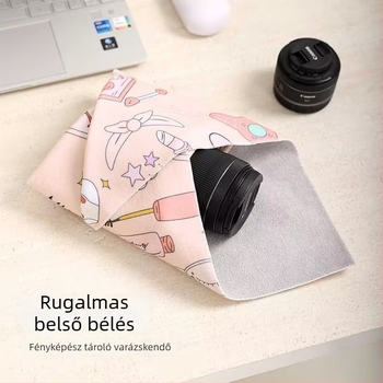 Személyre szabott patchwork anyagból készült sminktáska, öntapadós rekeszekkel, hordozható rendező kozmetikumokhoz és apró tárgyakhoz.