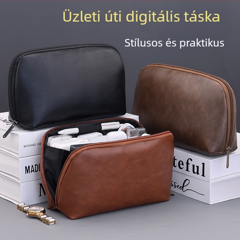 Digitális tároló táska, 5019 modell, PU bőr, kézitáska stílus, többfunkciós
