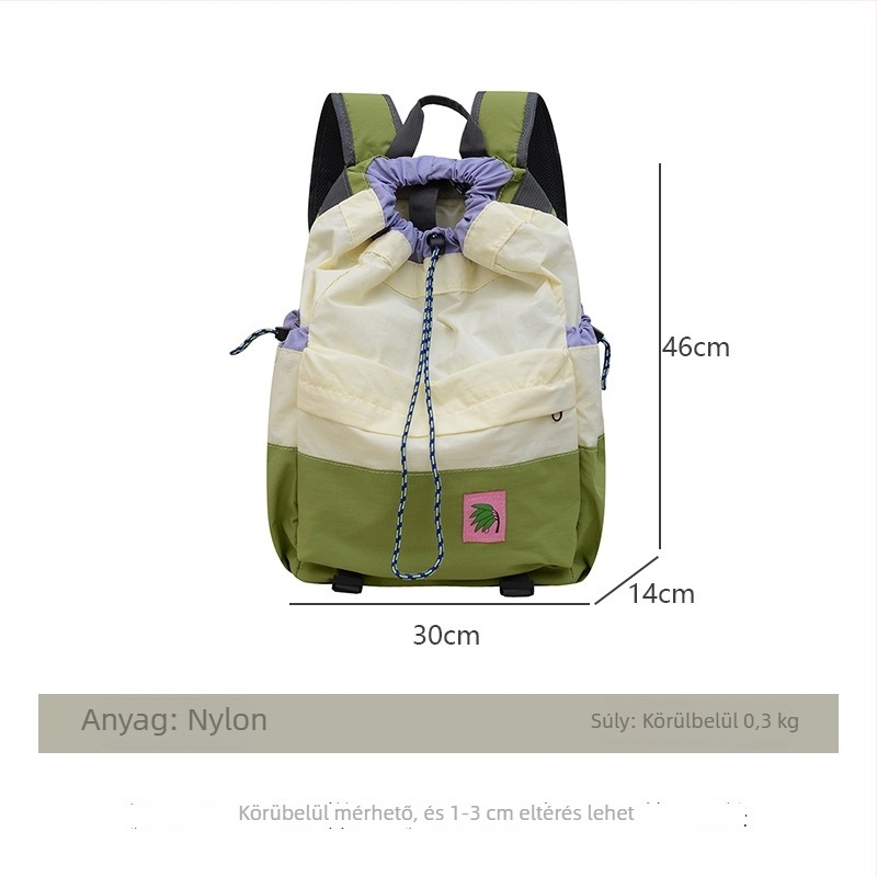 Unisex nejlon iskolatáska, 20–35 L, légáteresztő vállpántok, poliészter bélés