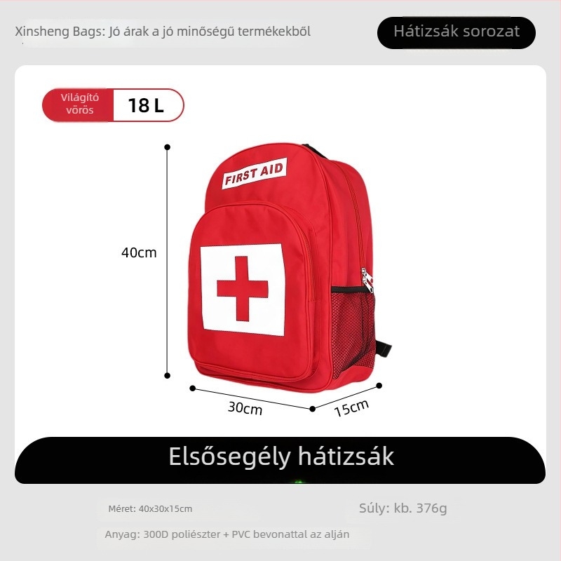 Sürgősségi hátizsák kültéri használatra (20-35L; poliészter; lélegző; vízálló; légpárnás vállpánt)