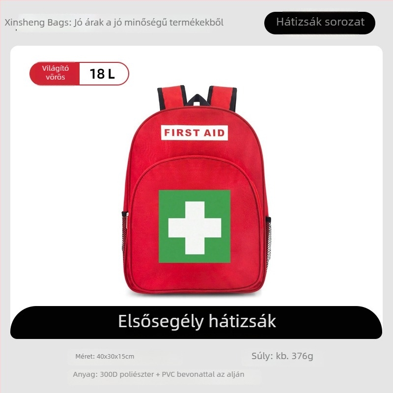 Sürgősségi hátizsák kültéri használatra (20-35L; poliészter; lélegző; vízálló; légpárnás vállpánt)