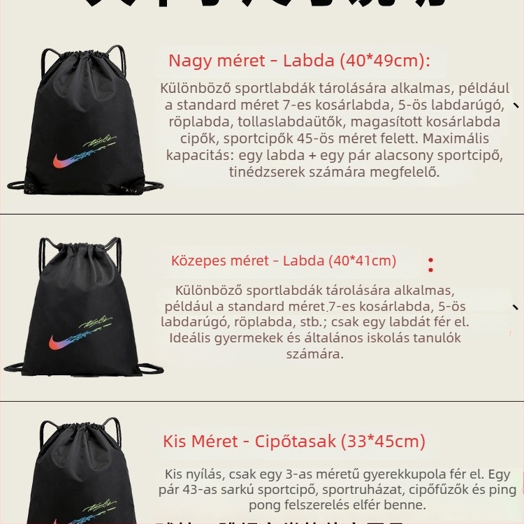 Kosárlabda táska cipőrekeszével (anyag: selyem virágos szövet; termékkód: F9895 t85758 s9h; márka: Egyéb; alkalmazási terület: kosárlabda)