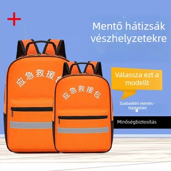 Tűzvédelmi és földrengésre felkészítő vészhelyzeti készlet, nylon hátizsák, 20–35 L