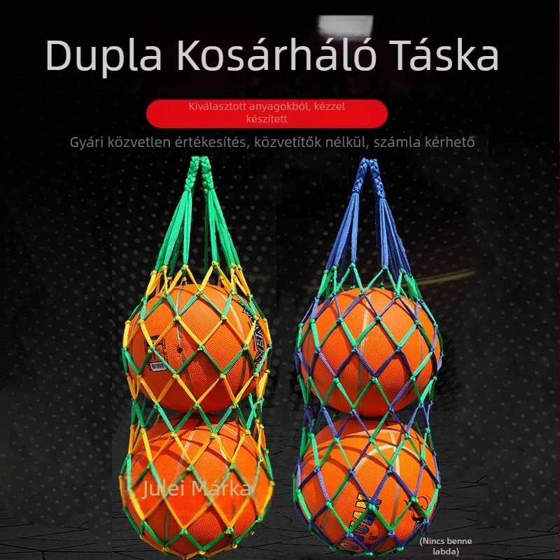Megvastagodott kosárlabda hálózsák táska labdák tárolására és edzésre - Anyag: Silk Flower