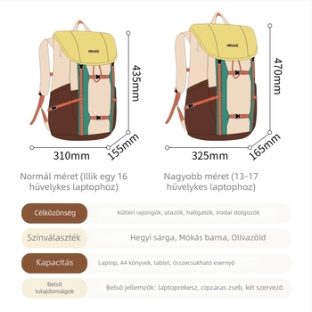 Unisex nejlon hátizsák, vízálló, kapacitás 20 L alatt, kompatibilis 14 hüvelykes laptophoz