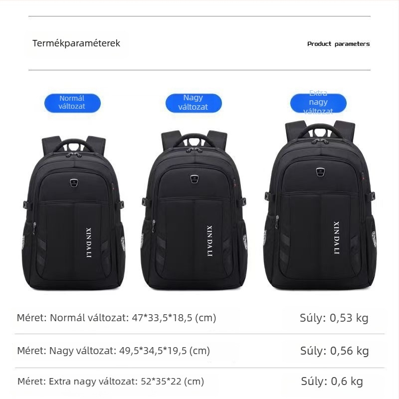 Nagy kapacitású hátizsák utazáshoz, vízálló Oxford anyagból, 36–55 L, 16 hüvelykes laptophoz, uniszex