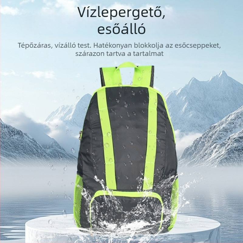 Túra hátizsák személyre szabható logóval, könnyű, összecsukható, kültéri sportokra (anyag: poliészter; légáteresztő; uniszex; kültéri használat)