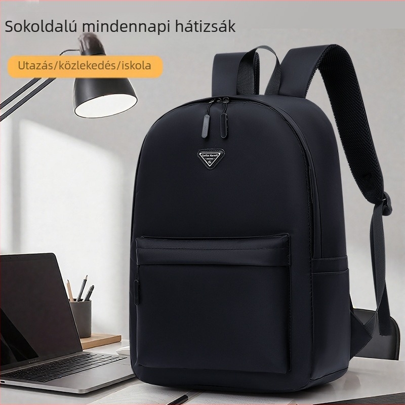 Uniszex hátizsák Oxford anyagból, városi minimalista stílus, 20–35L kapacitás, betűs minta, poliészter bélés