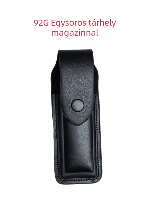 Valódi bőr övcsatos pisztolytok, mindkét kéz számára illeszkedik, kompatibilis 92G és Glock 17/19, gyors kioldás, taktikai kültéri használatra.