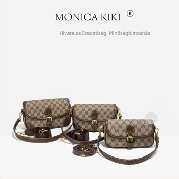 Minimalista női táska 2025 őszi–téli szezonra, vintage monogram dizájn, váll- és crossbody táska mindennapi használatra.