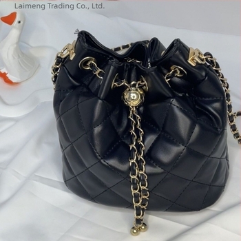 Xiangfeng Manor bucket táska gyémántos quilt mintával, láncos vállpánt, mini crossbody nők számára