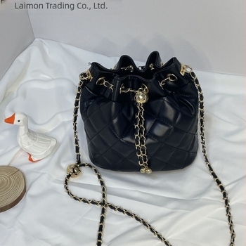 Xiangfeng Manor bucket táska gyémántos quilt mintával, láncos vállpánt, mini crossbody nők számára