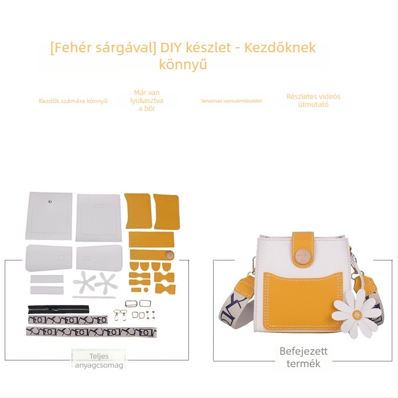 PVC bucket táska cipzárral, crossbody stílus, friss és édes