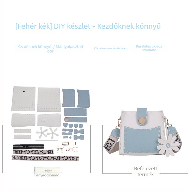 PVC bucket táska cipzárral, crossbody stílus, friss és édes