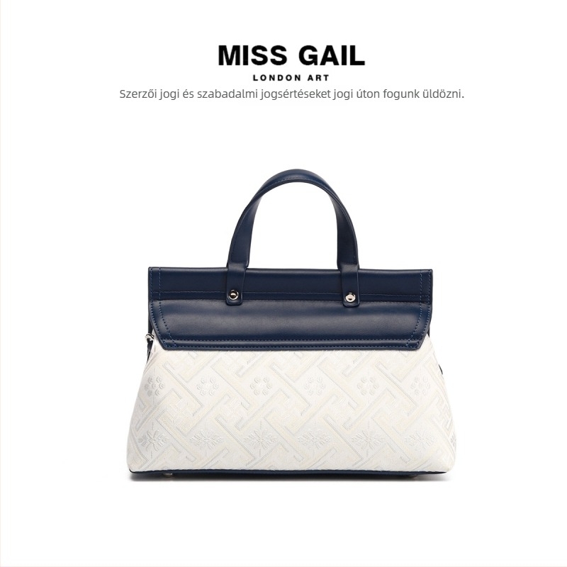 Miss Gail PU válltáska crossbody Guangxi Zhuang brokát hímzéssel, vízszintes négyszög alak, kapucsukás, belső cipzáras zseb