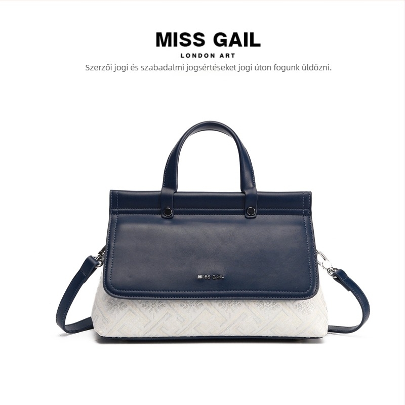 Miss Gail PU válltáska crossbody Guangxi Zhuang brokát hímzéssel, vízszintes négyszög alak, kapucsukás, belső cipzáras zseb