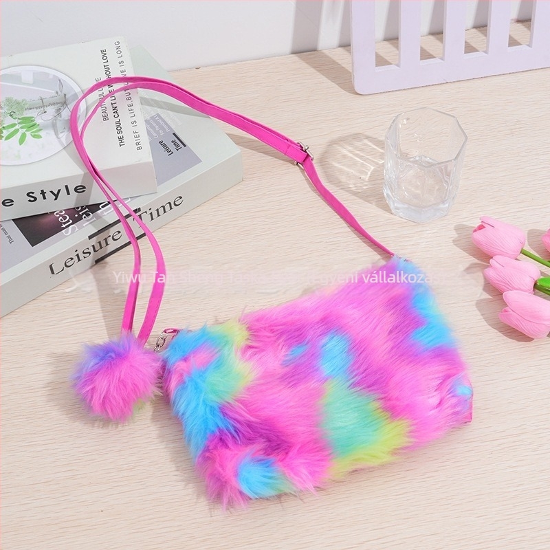 PU-anyagú gyerek vállon át tartó táska, tie-dye minta, poliészter bélés, lányoknak óvodás korban, 2024 tavasz