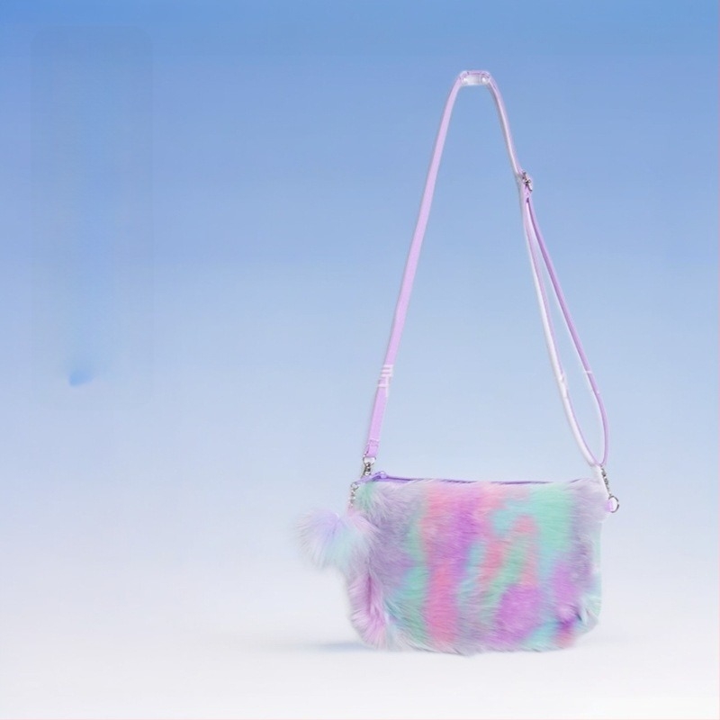 PU-anyagú gyerek vállon át tartó táska, tie-dye minta, poliészter bélés, lányoknak óvodás korban, 2024 tavasz