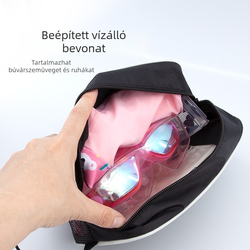 Vízhatlan deréktáska szabadtéri úszáshoz, rekesz a szemüvegnek, sportos stílus, PVC anyag, nagy kapacitás, uniszex