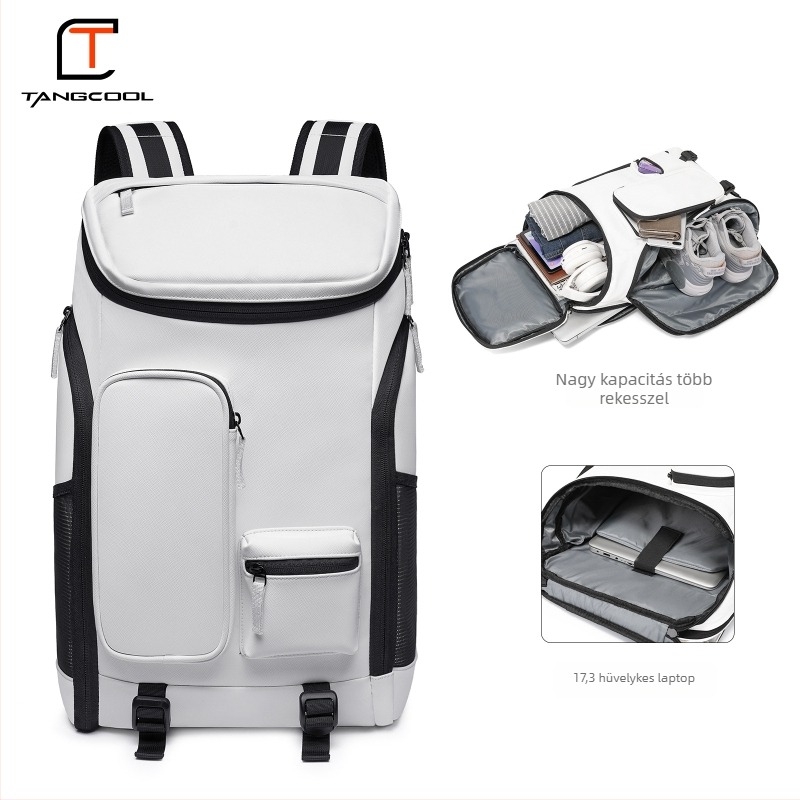 Uniszex PU vízálló hátizsák, 16 hüvelykes laptophoz kompatibil, 20–35L kapacitás, városi minimalist stílus utazásokhoz