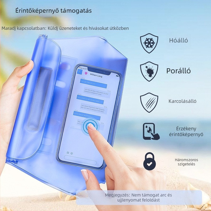 PVC vízálló deréktáska kültéri vízi tevékenységekhez — strand, úszás, rafting; logónyomtatás; testre szabható (Anyag: PVC; vízálló anyag; logó nyomtatás)