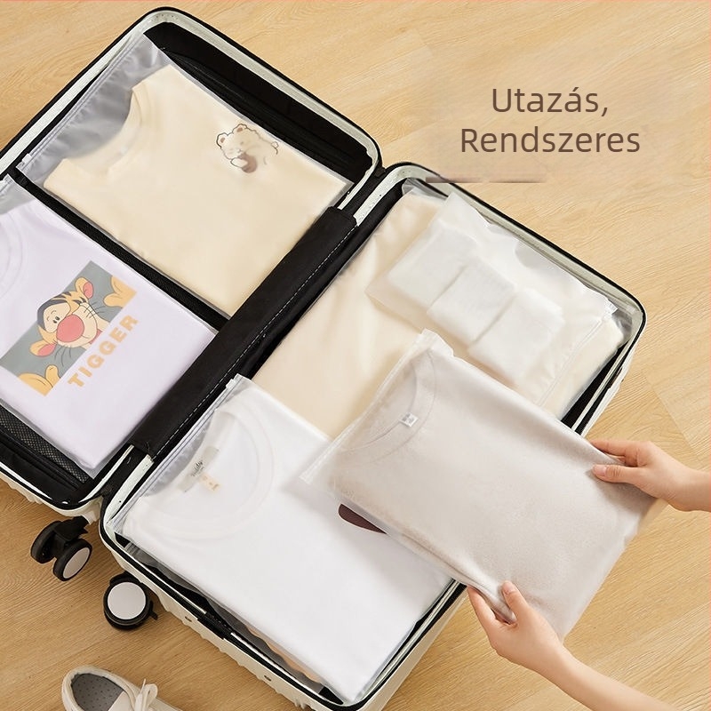 Utazási kompressziós zacskók — műanyag, sokoldalú, utazásokhoz és ruházathoz