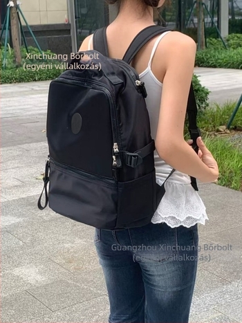 Nylon hátizsák, uniszex, 22L kapacitás, vízálló, 15 hüvelykes laptophoz illeszkedik, görbült vállpántok