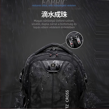Kamufláž mintás hátizsák, vízálló Oxford anyag, kapacitás 36-55 L, 16 hüvelykes laptophoz, uniszex (36-55 L; 16 hüvelykes laptop)