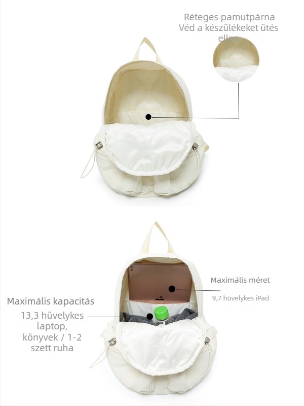 EHOOO uniszex hátizsák, 13 hüvelykes laptophoz, 20 L alatt, textil anyag, utcai stílus