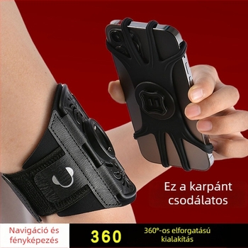 Futó karpánt telefon-tartó – multifunkcionális karpánt, leválasztható 360°-os forgó rögzítővel, kerékpározáshoz