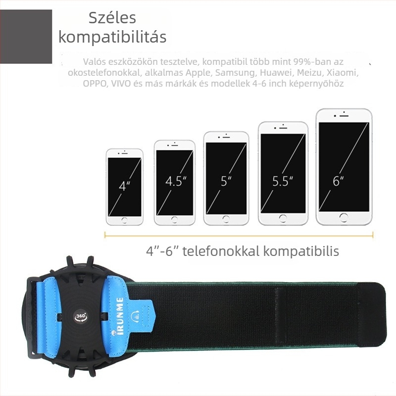 360°-os forgatható karra szerelhető telefon tartó sportokhoz – uniszex, műanyag, márka Irunme, kültéri sportokhoz