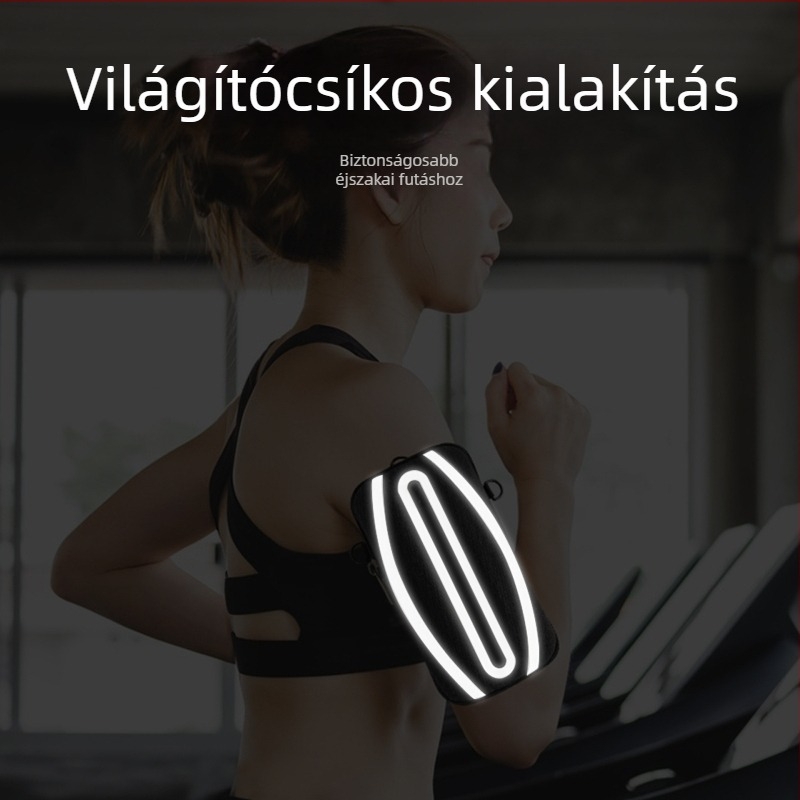Futó kartelefon-táska — uniszex, vászonanyag, testreszabható logó, kültéri sportokhoz, karon viselhető