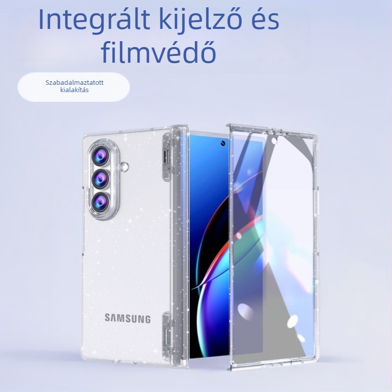 Samsung Galaxy Fold7 védőtok, PP anyag, bőrhatású felület, csúszásmentes, leesés elleni védelem, akril textúra