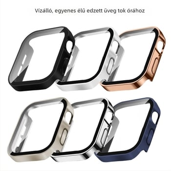 Integrált védőtok Apple Watch-hoz edzett üveglappal és egyenes élekkel, vízálló