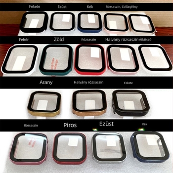 Integrált védőtok Apple Watch-hoz edzett üveglappal és egyenes élekkel, vízálló