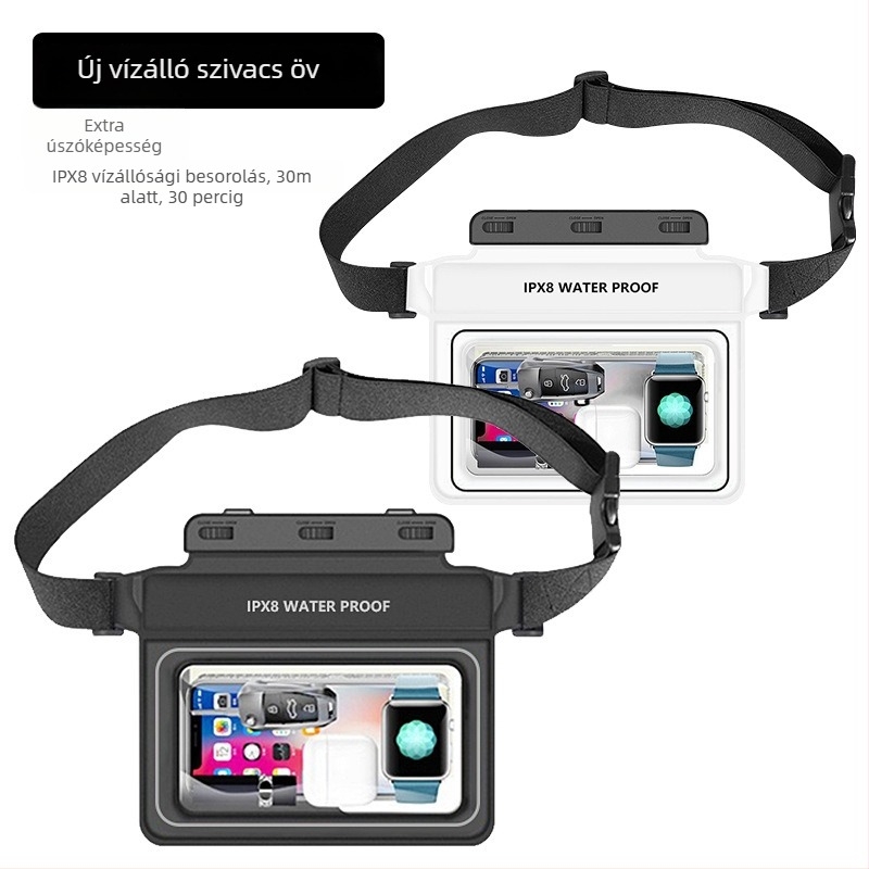 Kültéri vízálló deréktáska — Sponge PVC ABS anyag, csíkos minta, keleti stílus