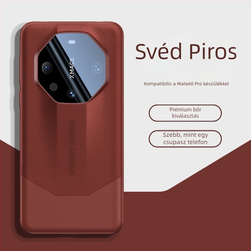 Huawei Mate60 Pro tok — Porsche-stílusú bőrhatás, lencse védelem, 60RS héj, PC anyag, olajinjektált felület, hőelvezetés, ütésállóság