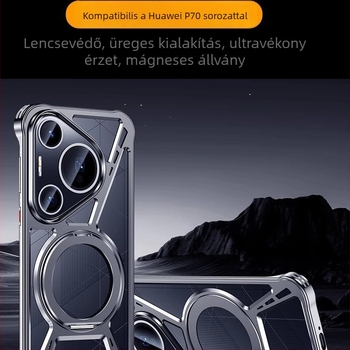 Huawei Pura70 Pro+ fém védőtok, ütésálló védelemmel, magnetikus P70 és P70 Ultra