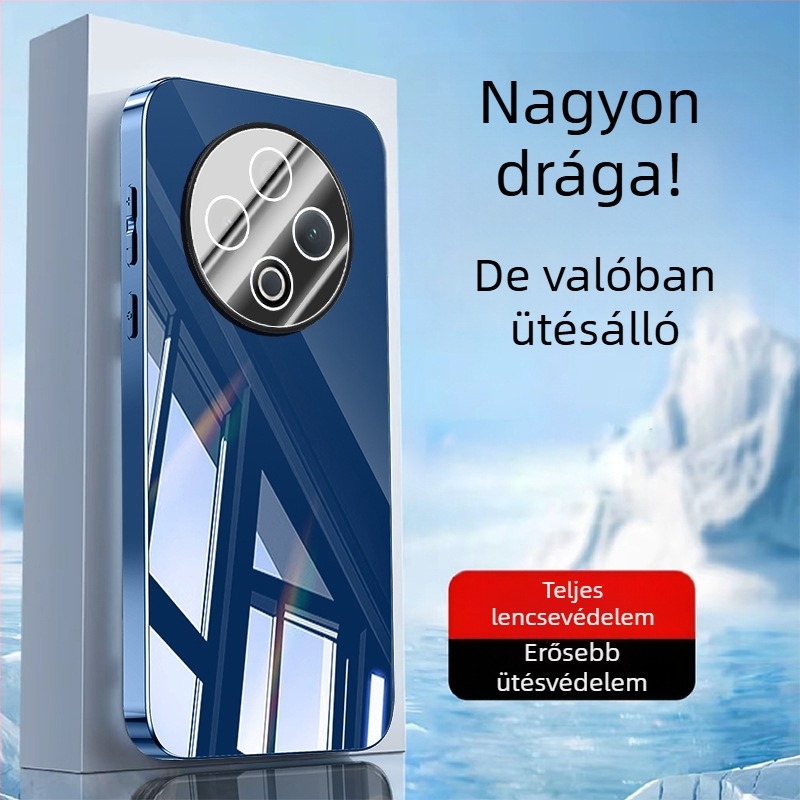 VIVO telefonhoz készült tokkal lencsevédő, elektroplatinált tükörfelület, PC anyag, csúszásmentes, porálló, ütésálló