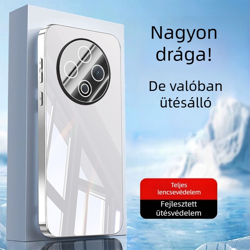 VIVO telefonhoz készült tokkal lencsevédő, elektroplatinált tükörfelület, PC anyag, csúszásmentes, porálló, ütésálló