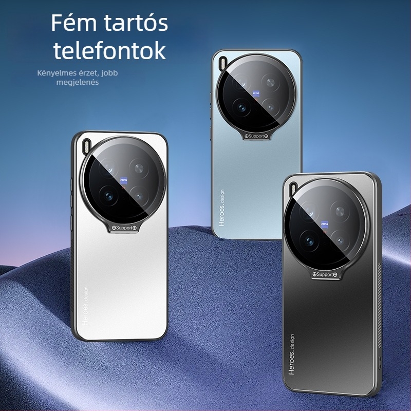Vivo X300 Pro telefonvédő beépített lencsevédővel és X300 állvánnyal, teljes védelem esés ellen, mágneses rögzítés, letisztult dizájn