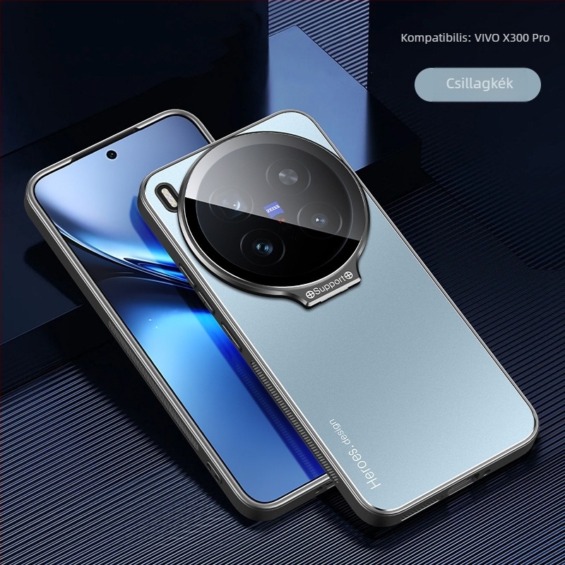 Vivo X300 Pro telefonvédő beépített lencsevédővel és X300 állvánnyal, teljes védelem esés ellen, mágneses rögzítés, letisztult dizájn