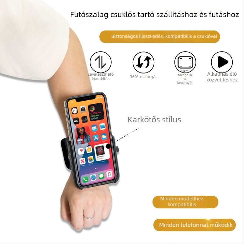 Karon hordható telefon tartó kültéri sportokra – ABS+PC, uniszex, TY márka, 2024 nyár, városi minimalista stílus