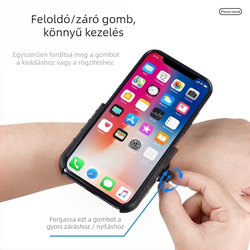 Csuklón viselhető telefon-tartó sporthoz — karra akasztott telefontáska, ABS anyag, uniszex, új nemzeti trend stílus, bélés webbing