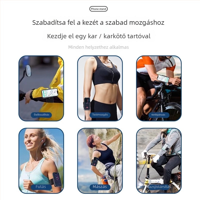 Csuklón viselhető telefon-tartó sporthoz — karra akasztott telefontáska, ABS anyag, uniszex, új nemzeti trend stílus, bélés webbing