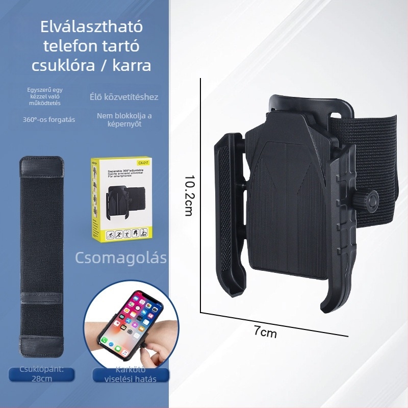 Csuklón viselhető telefon-tartó sporthoz — karra akasztott telefontáska, ABS anyag, uniszex, új nemzeti trend stílus, bélés webbing